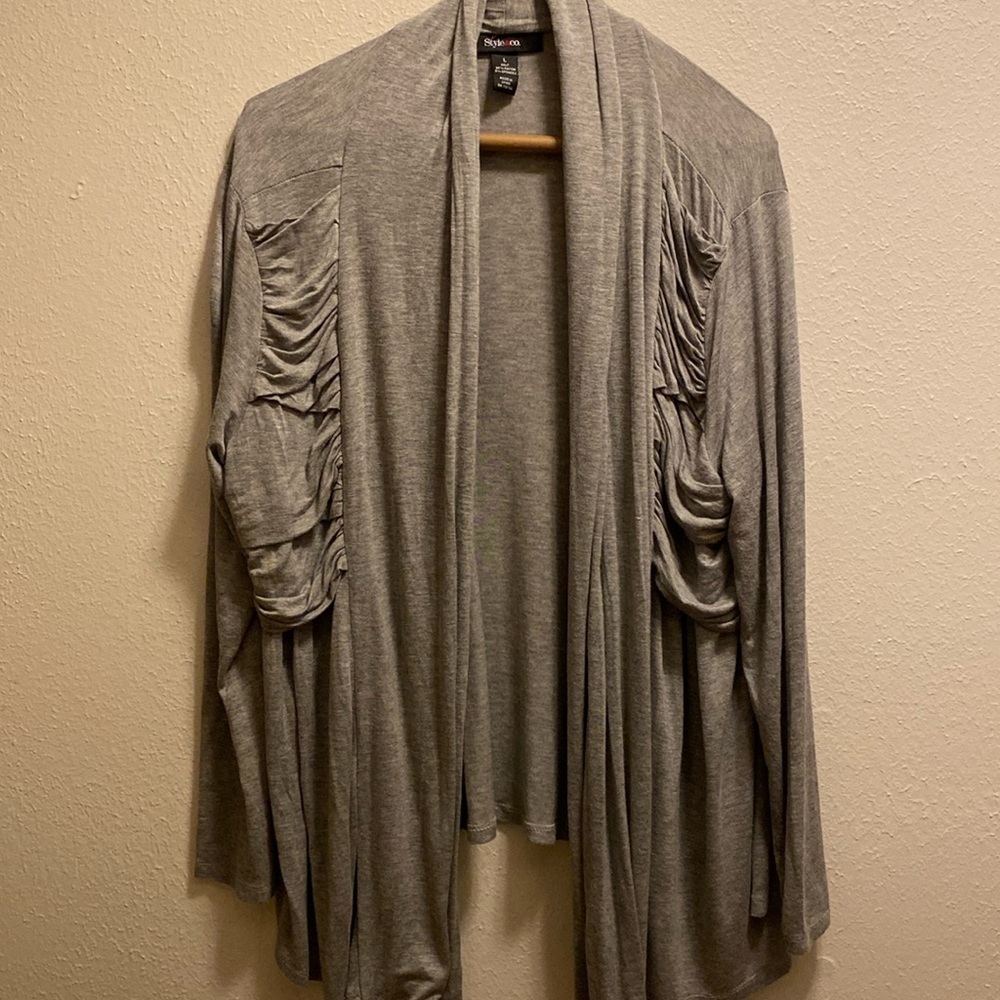 Style and Company, gray cardigan, size large